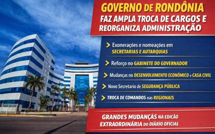 Governo de Rondônia promove ampla troca de cargos e reorganização administrativa em edição extraordinária do Diário Oficial