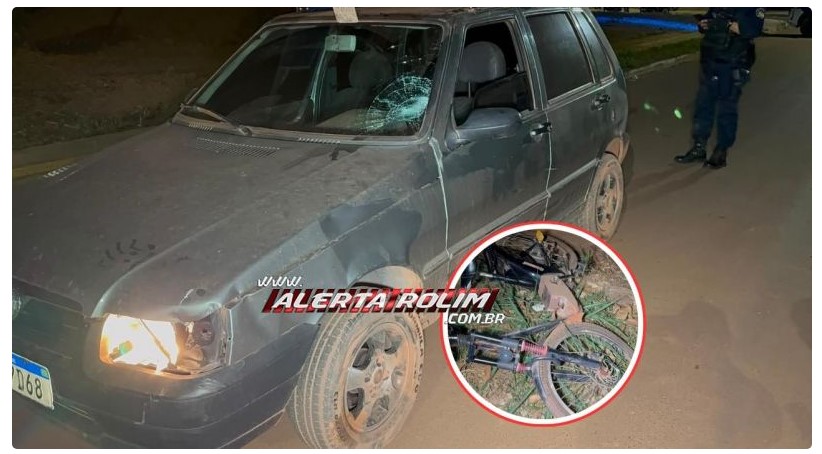 Adolescente fica ferido após acidente entre bicicleta elétrica e carro, em Rolim de Moura; vídeo