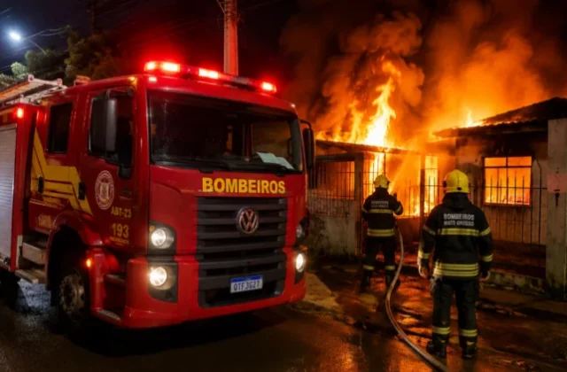 Após ameaçar ex-mulher, homem incendeia casa com duas crianças dentro