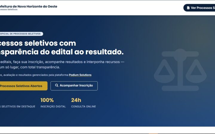Prefeitura de Novo Horizonte do Oeste abre seletivo com 39 vagas e salários de até R$ 7,9 mil