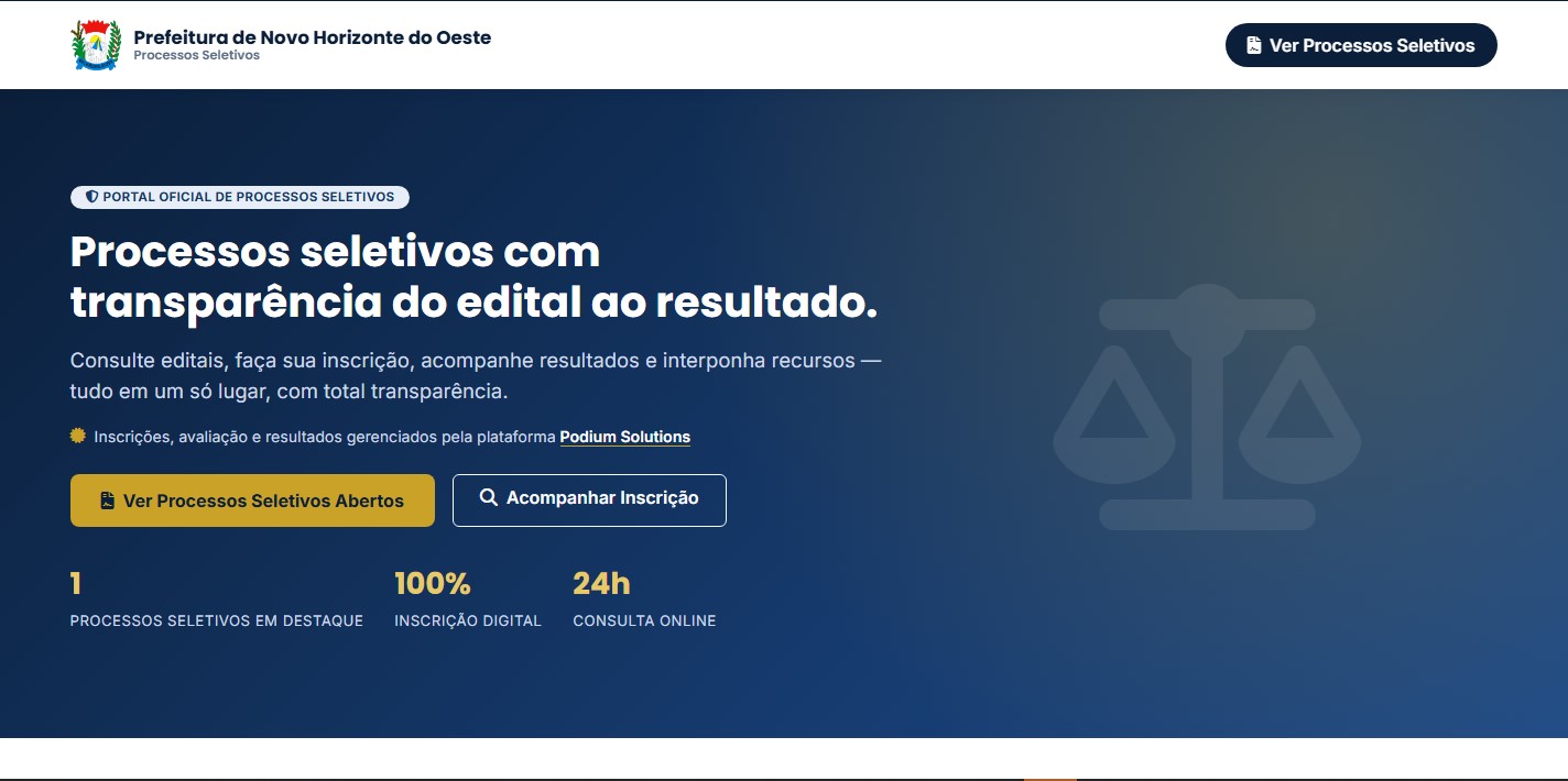 Prefeitura de Novo Horizonte do Oeste abre seletivo com 39 vagas e salários de até R$ 7,9 mil