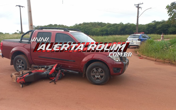 Colisão entre carro e moto deixa motociclista ferido em Rolim de Moura-Vídeo